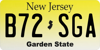 NJ license plate B72SGA