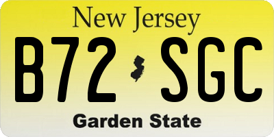 NJ license plate B72SGC