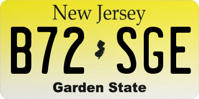NJ license plate B72SGE