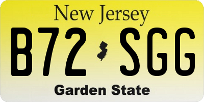 NJ license plate B72SGG