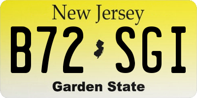 NJ license plate B72SGI