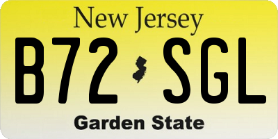 NJ license plate B72SGL