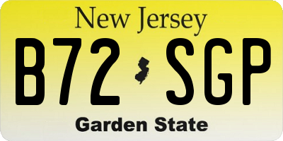 NJ license plate B72SGP