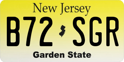 NJ license plate B72SGR
