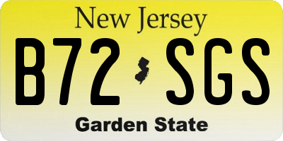 NJ license plate B72SGS