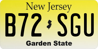 NJ license plate B72SGU