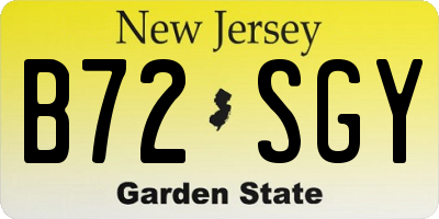 NJ license plate B72SGY