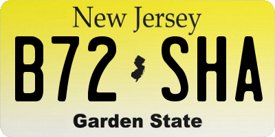 NJ license plate B72SHA