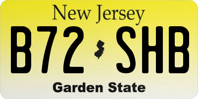 NJ license plate B72SHB