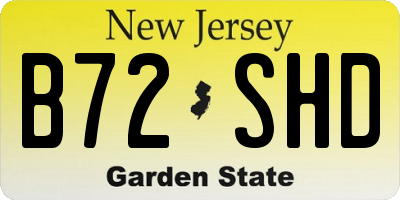 NJ license plate B72SHD