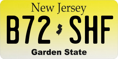 NJ license plate B72SHF