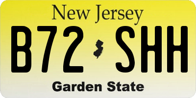 NJ license plate B72SHH