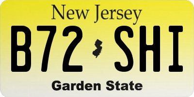 NJ license plate B72SHI