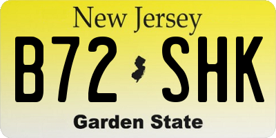 NJ license plate B72SHK