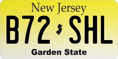 NJ license plate B72SHL