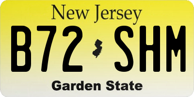 NJ license plate B72SHM