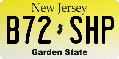 NJ license plate B72SHP