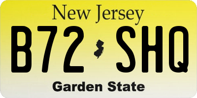 NJ license plate B72SHQ