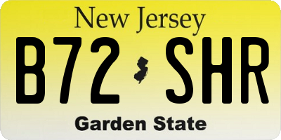 NJ license plate B72SHR
