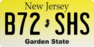 NJ license plate B72SHS