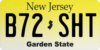 NJ license plate B72SHT