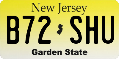 NJ license plate B72SHU
