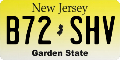 NJ license plate B72SHV