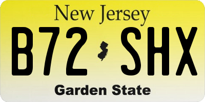 NJ license plate B72SHX