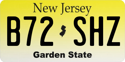 NJ license plate B72SHZ