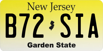 NJ license plate B72SIA
