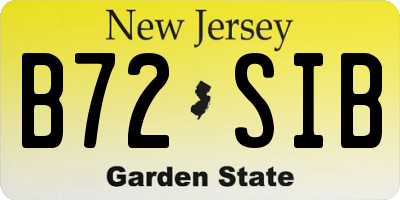 NJ license plate B72SIB