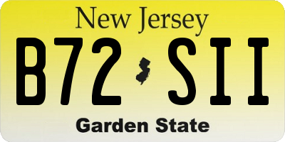 NJ license plate B72SII