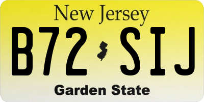 NJ license plate B72SIJ