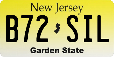 NJ license plate B72SIL
