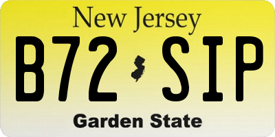NJ license plate B72SIP