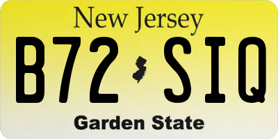 NJ license plate B72SIQ