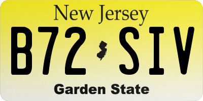NJ license plate B72SIV
