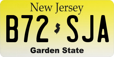 NJ license plate B72SJA