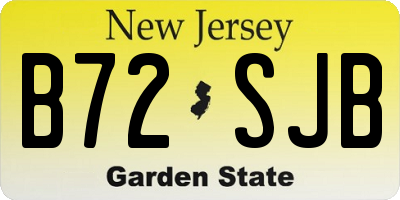 NJ license plate B72SJB