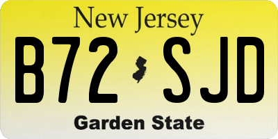 NJ license plate B72SJD