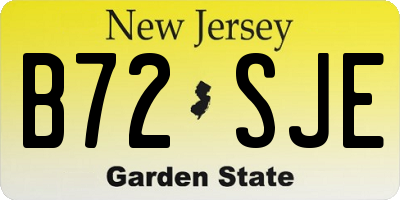NJ license plate B72SJE