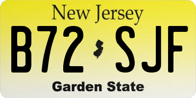 NJ license plate B72SJF