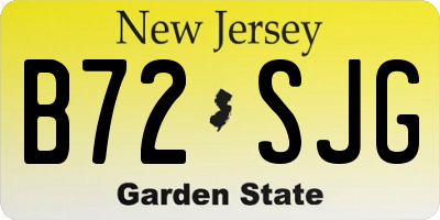 NJ license plate B72SJG