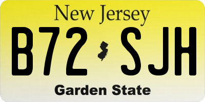NJ license plate B72SJH