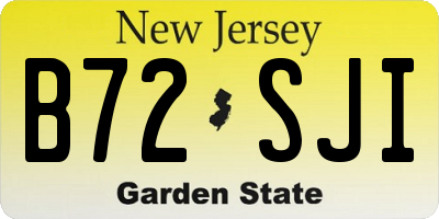 NJ license plate B72SJI