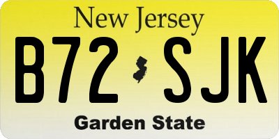 NJ license plate B72SJK