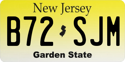 NJ license plate B72SJM