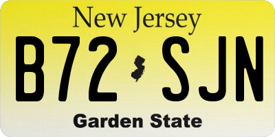 NJ license plate B72SJN