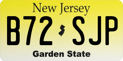NJ license plate B72SJP