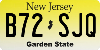 NJ license plate B72SJQ